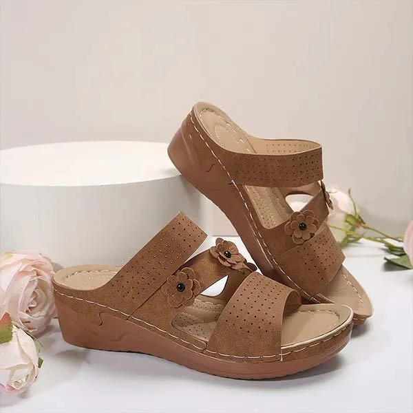 Women's Retro Casual Floral Wedge Sandals 16451395C