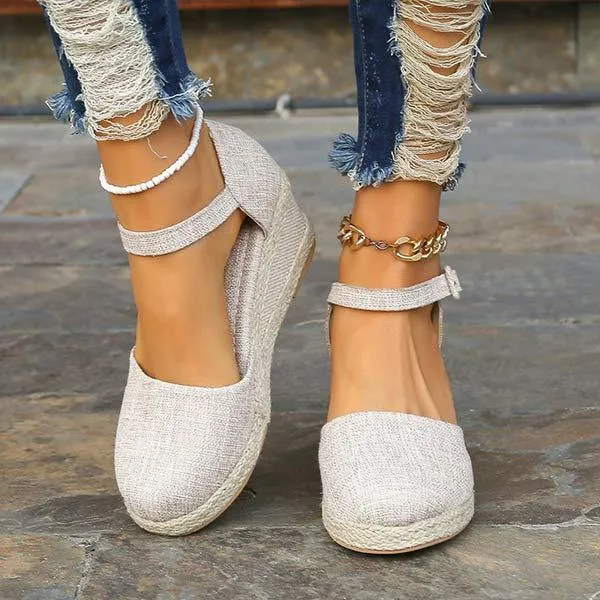 Women's Single-Band Buckle Wedge Sandals 09585033C