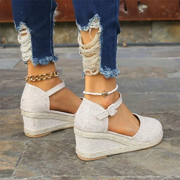 Women's Single-Band Buckle Wedge Sandals 09585033C
