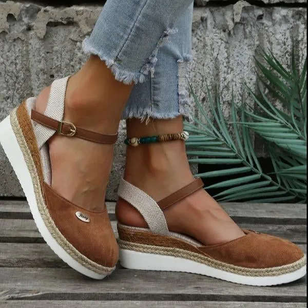 Women's Wedge Casual Fish Mouth Platform Sandals 92344084C